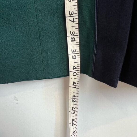 VTG Linda Allard Ellen Tracy Women 8 100% Wool Green Blue Buttoned Sweater Dress - Picture 8 of 15